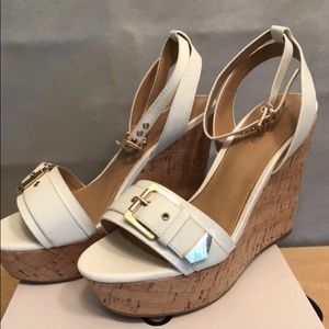 White Aldo sandle wedges